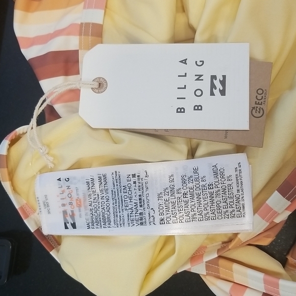 💕BILLABONG💕 Ray Of Gold One-Piece Swimsuit ~ Striped XL NWT - Picture 11 of 12
